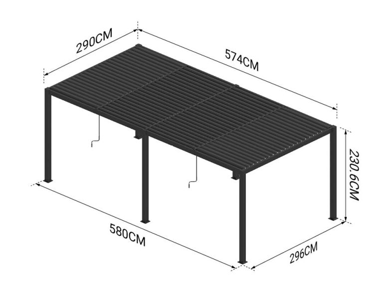 Pergola 574 x 290 cm - Anthrazit