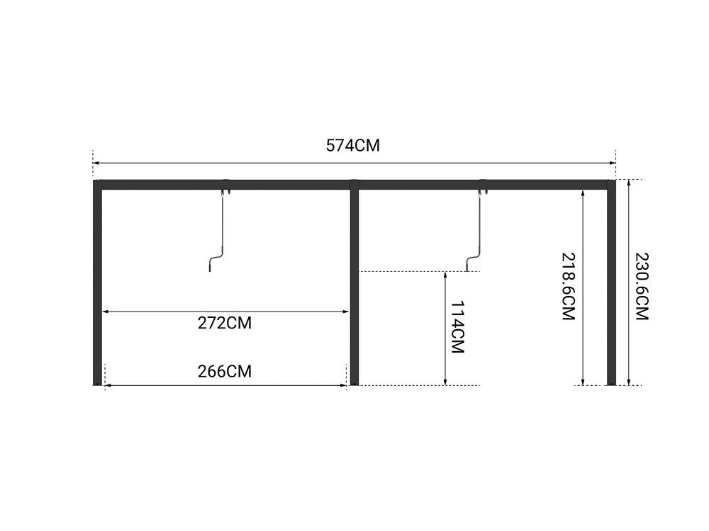 Pergola 574 x 290 cm - Anthrazit